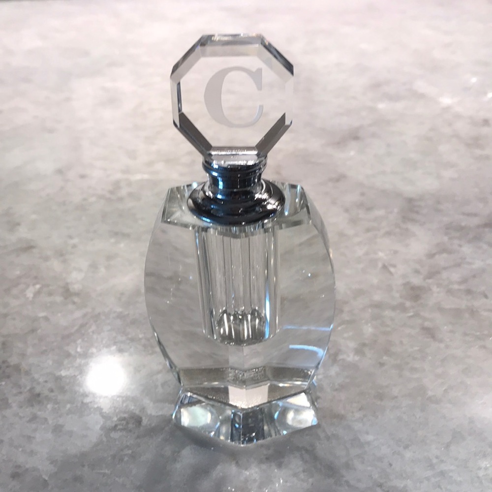 Crystal Perfume Bottle with ‘C’ Etching